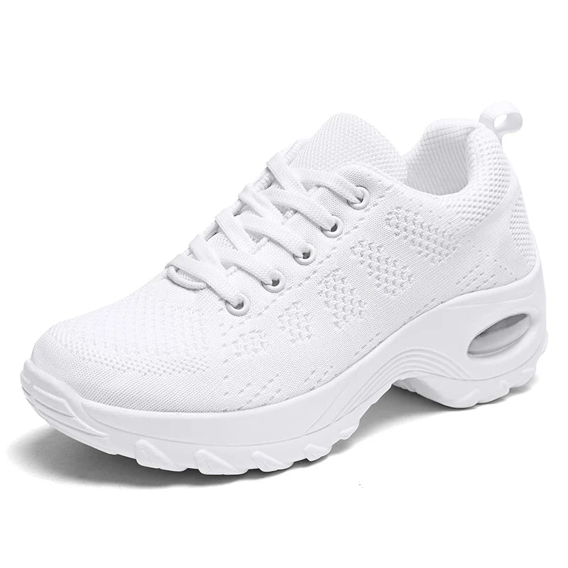 Ladies Walking Sneakers β Breathable Lightweight Platform Shoes