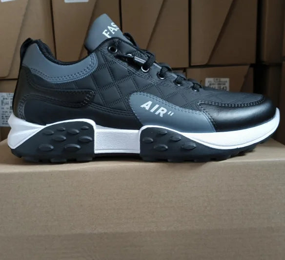 Men's High-Top Sneakers β Mesh & Leather Platform Shoes for Year-Round Comfort