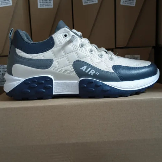 Men's High-Top Sneakers β Mesh & Leather Platform Shoes for Year-Round Comfort