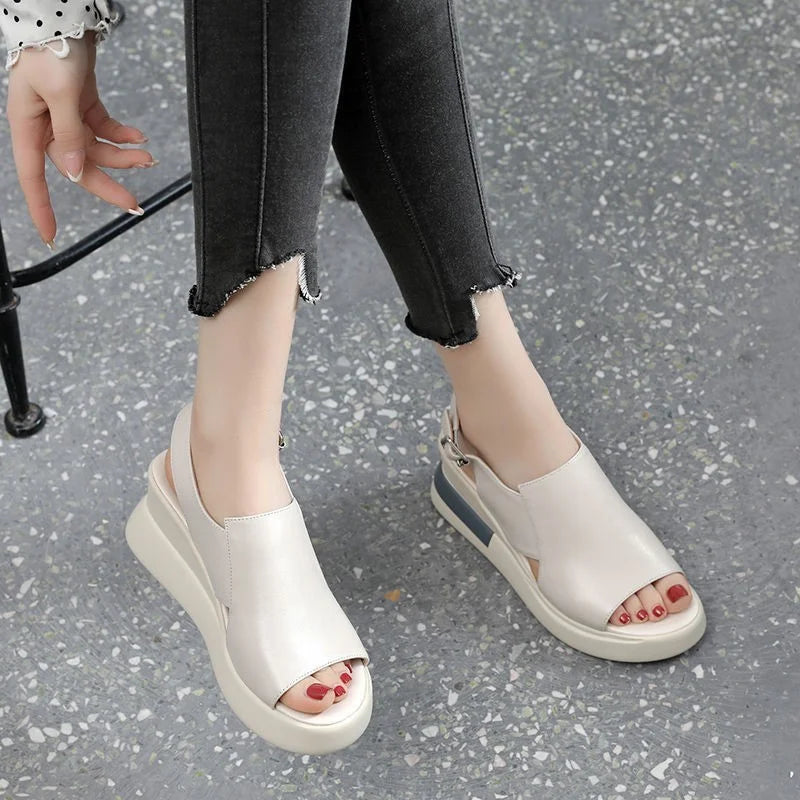 Ladies Walking Sneakers – Breathable Lightweight Platform Shoes
