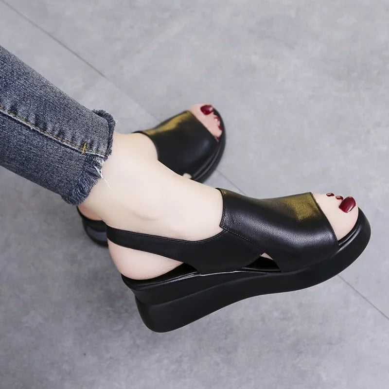 Ladies Walking Sneakers – Breathable Lightweight Platform Shoes
