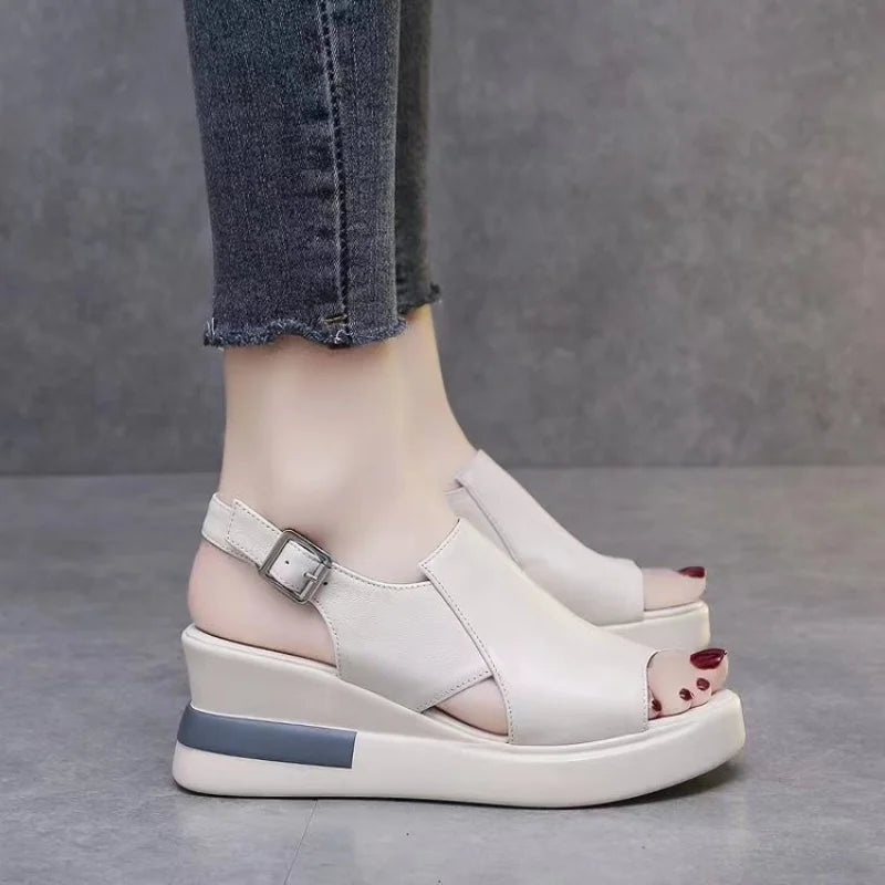 Ladies Walking Sneakers – Breathable Lightweight Platform Shoes